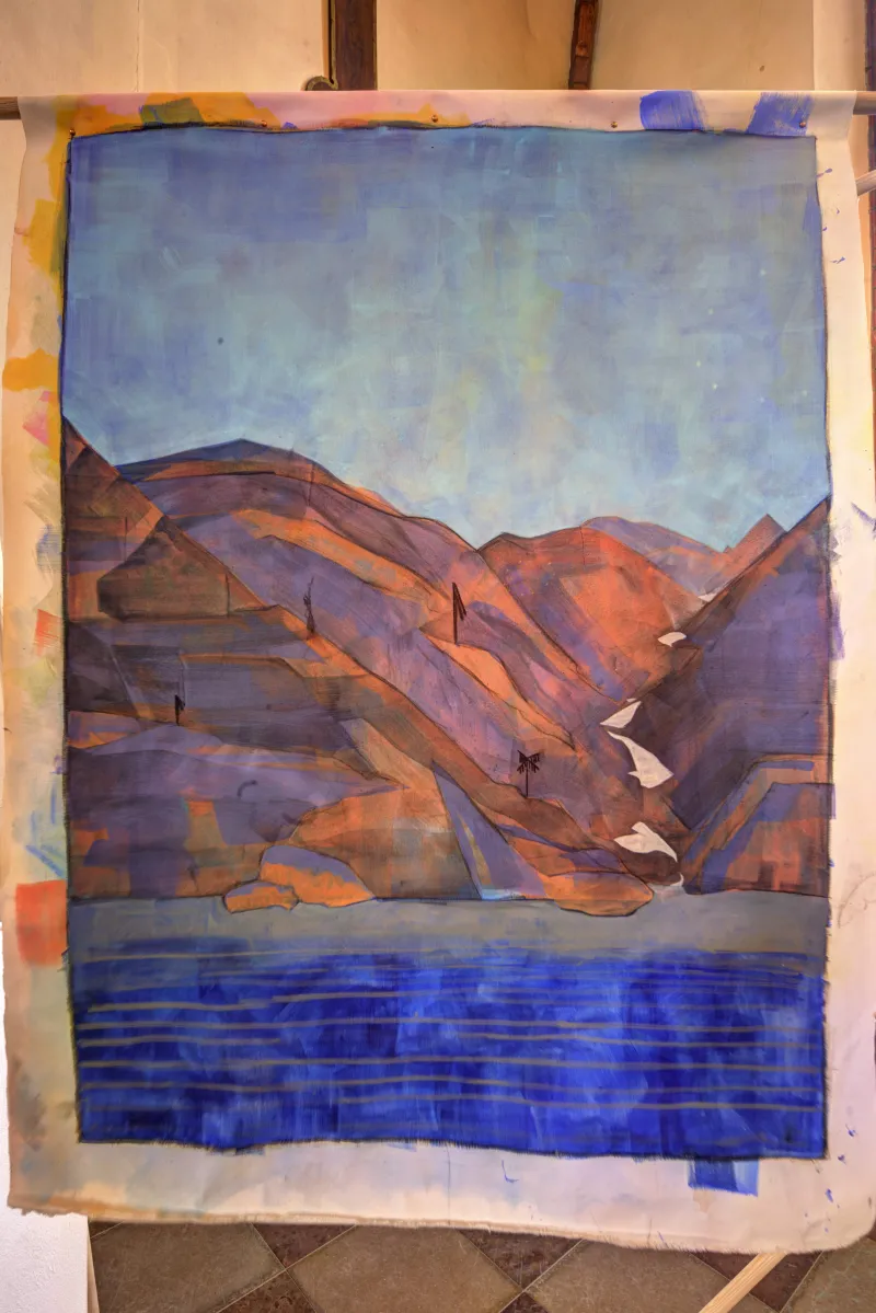 ASHES II (after La Soufriére), 2021-22 110x150cm Acrylic and Charcoal on Linen
